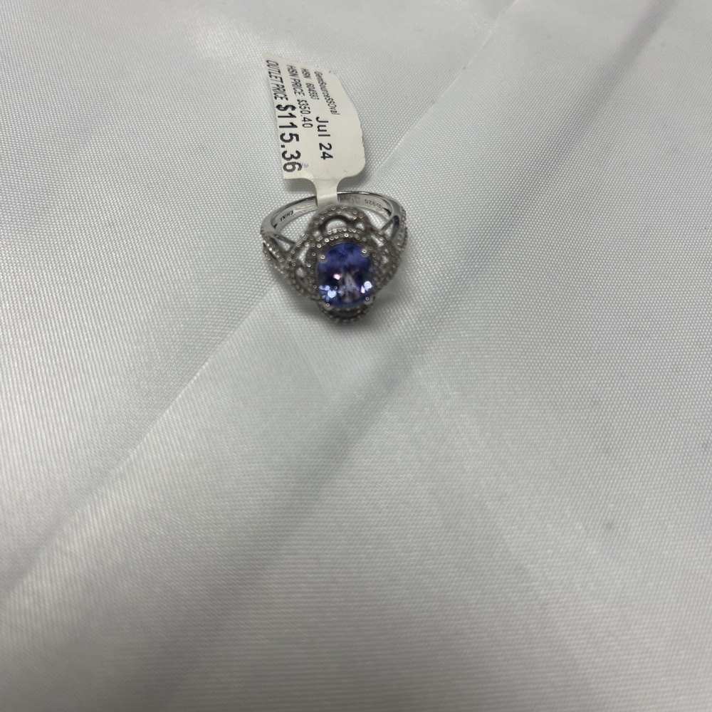 925 Sterling Silver Women's Tanzanite Ring Size 7 New Stunning - Picture 13 of 15